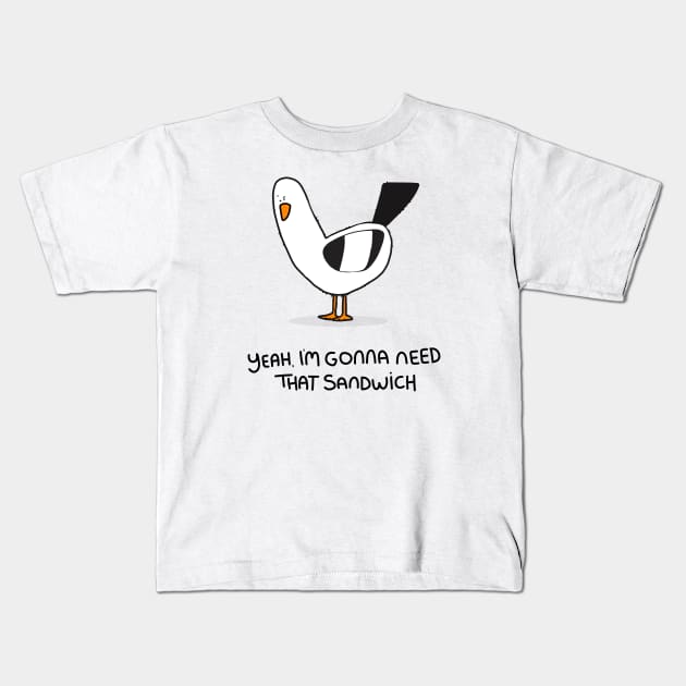 Grumpy Seagull Kids T-Shirt by grumpyanimals